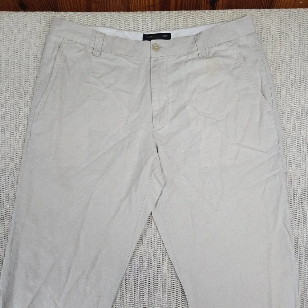Banana Republic Pants Mens 36x30 Beige Ace Linen Chino Straight Leg Trouser
